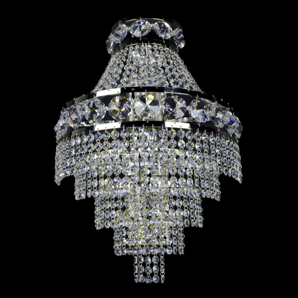 Elegant chandelier with shimmering crystal details