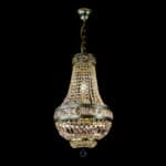 Handblown glass chandelier with artistic design