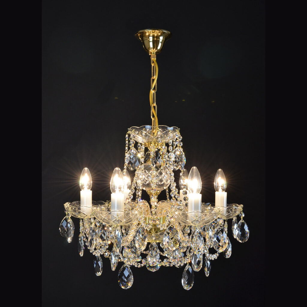 Handblown glass chandelier with artistic design