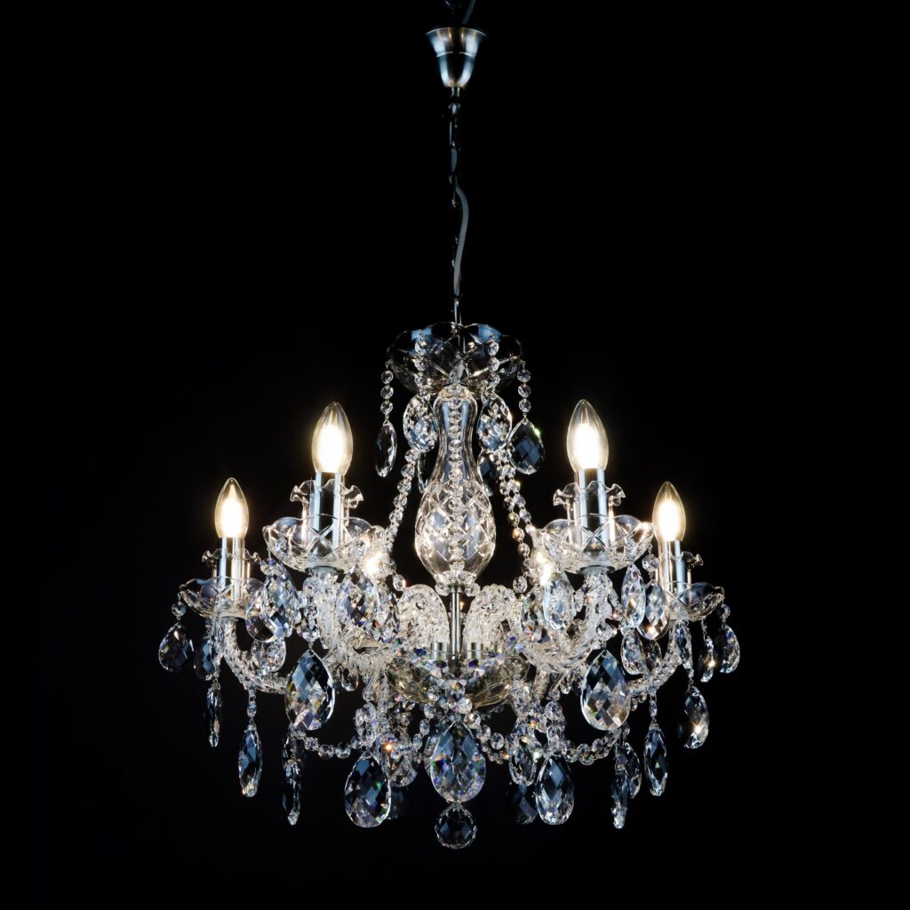 Bespoke glass chandelier crafted in Europe