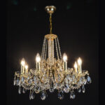 Handblown glass chandelier with artistic design