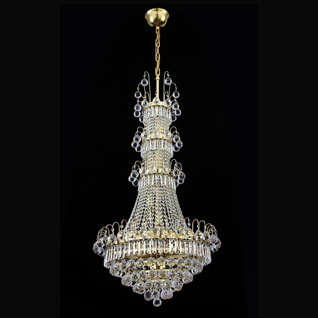 Crystal chandelier illuminating premium interiors