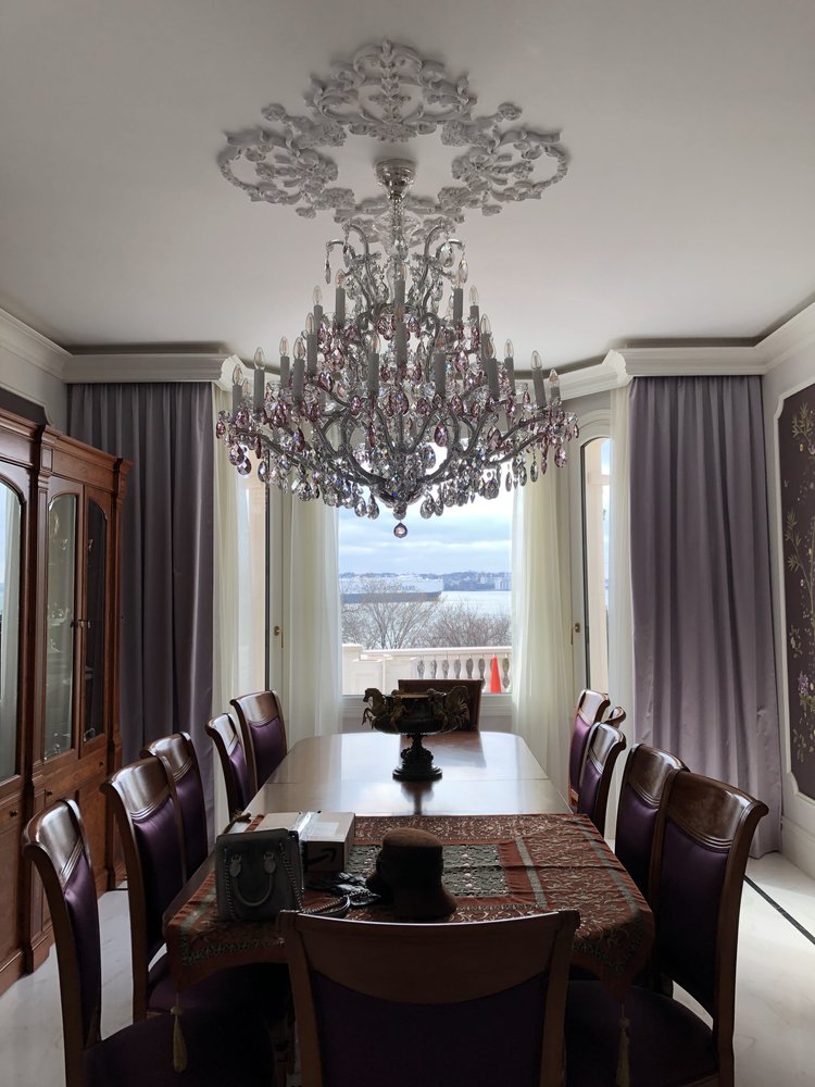 Crystal chandelier illuminating premium interiors