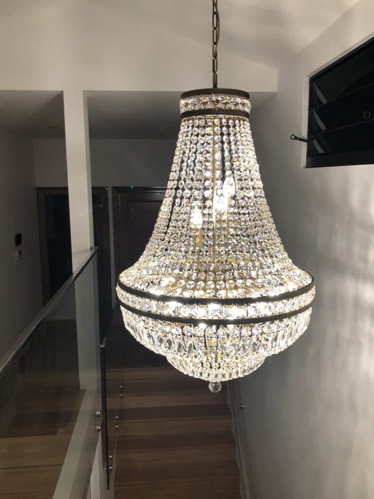 Modern chandelier inspired by traditional craftsmanship