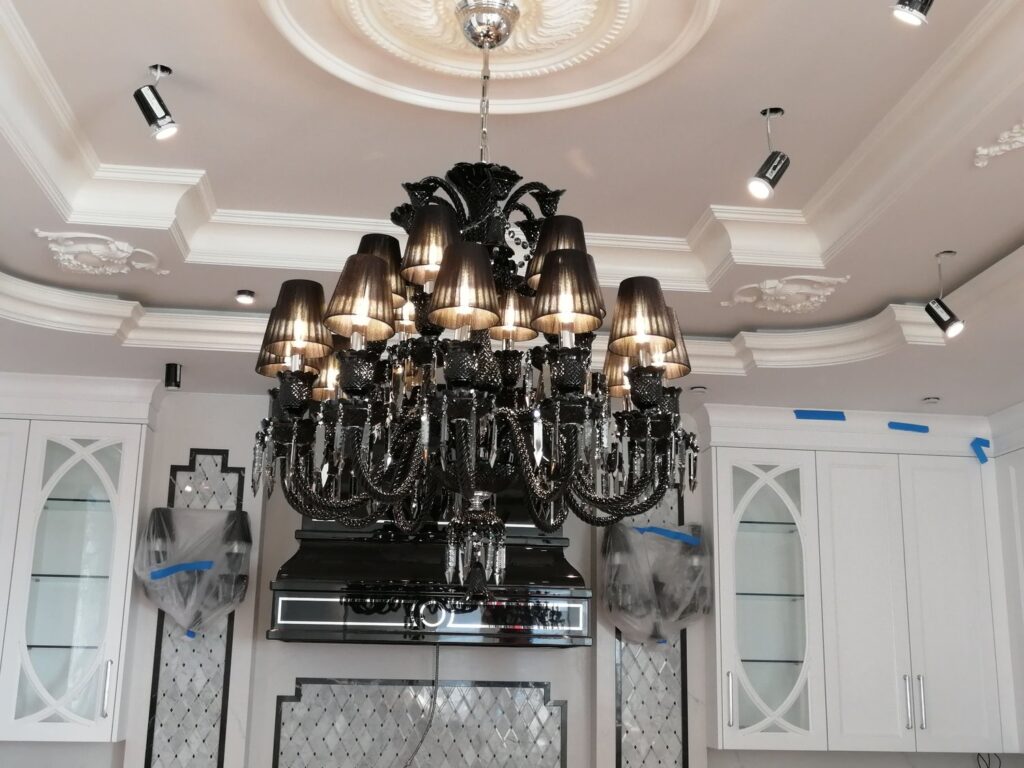 Elegant lighting centerpiece by Magnolia Blossom Interiors