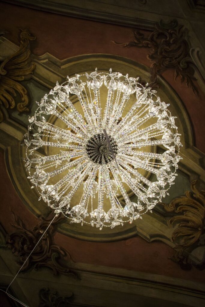 Elegant light fitting made from fine materials
