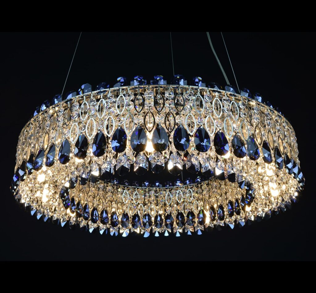 Elegant chandelier with shimmering crystal details