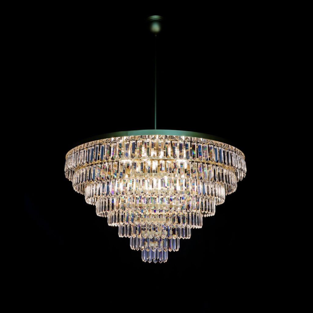 Crystal masterpiece illuminating stylish interiors