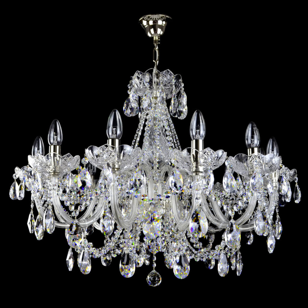 Crystal chandelier illuminating premium interiors