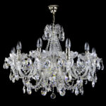 Crystal chandelier illuminating premium interiors