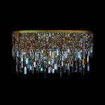 Luxury chandelier crafted from clear and smoky crystals