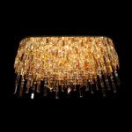 Handblown glass chandelier with artistic design