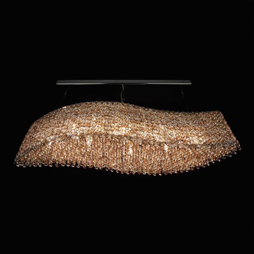 Crystal chandelier adding glamour to interiors