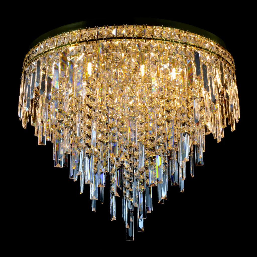 Crystal masterpiece illuminating stylish interiors
