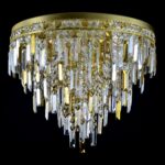 Luxury chandelier crafted from clear and smoky crystals