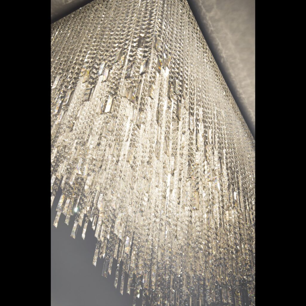 Luxury interior lighting with crystal elements