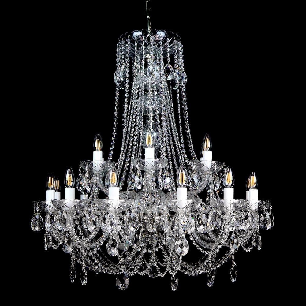 Crystal chandelier adding glamour to interiors