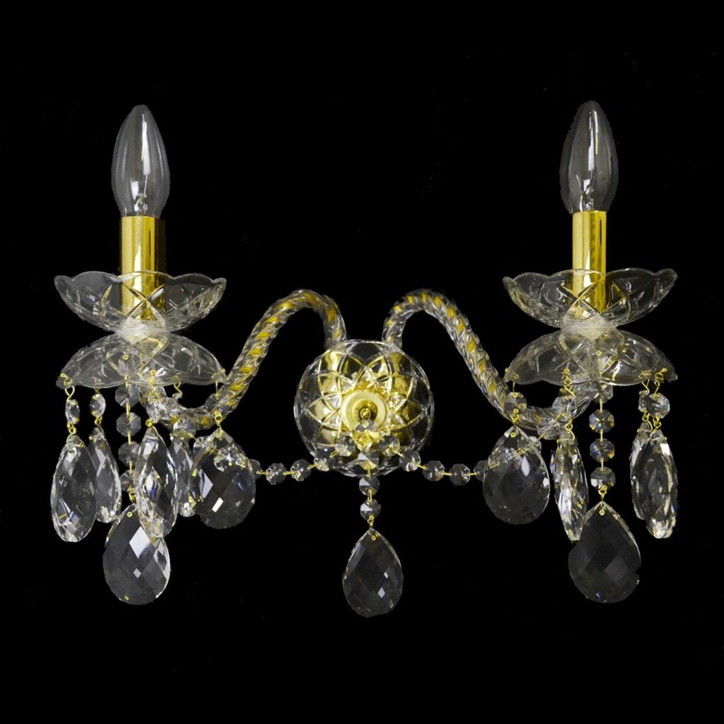 Luxury chandelier crafted from clear and smoky crystals