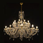 Luxury chandelier crafted from clear and smoky crystals
