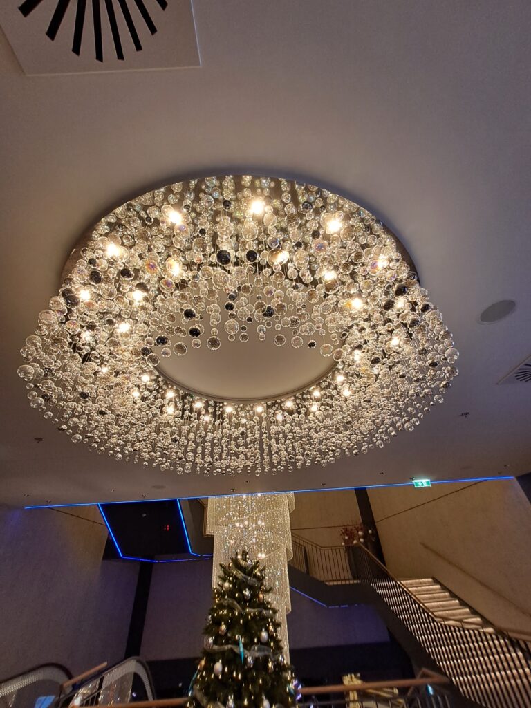 Luxury interior lighting with crystal elements