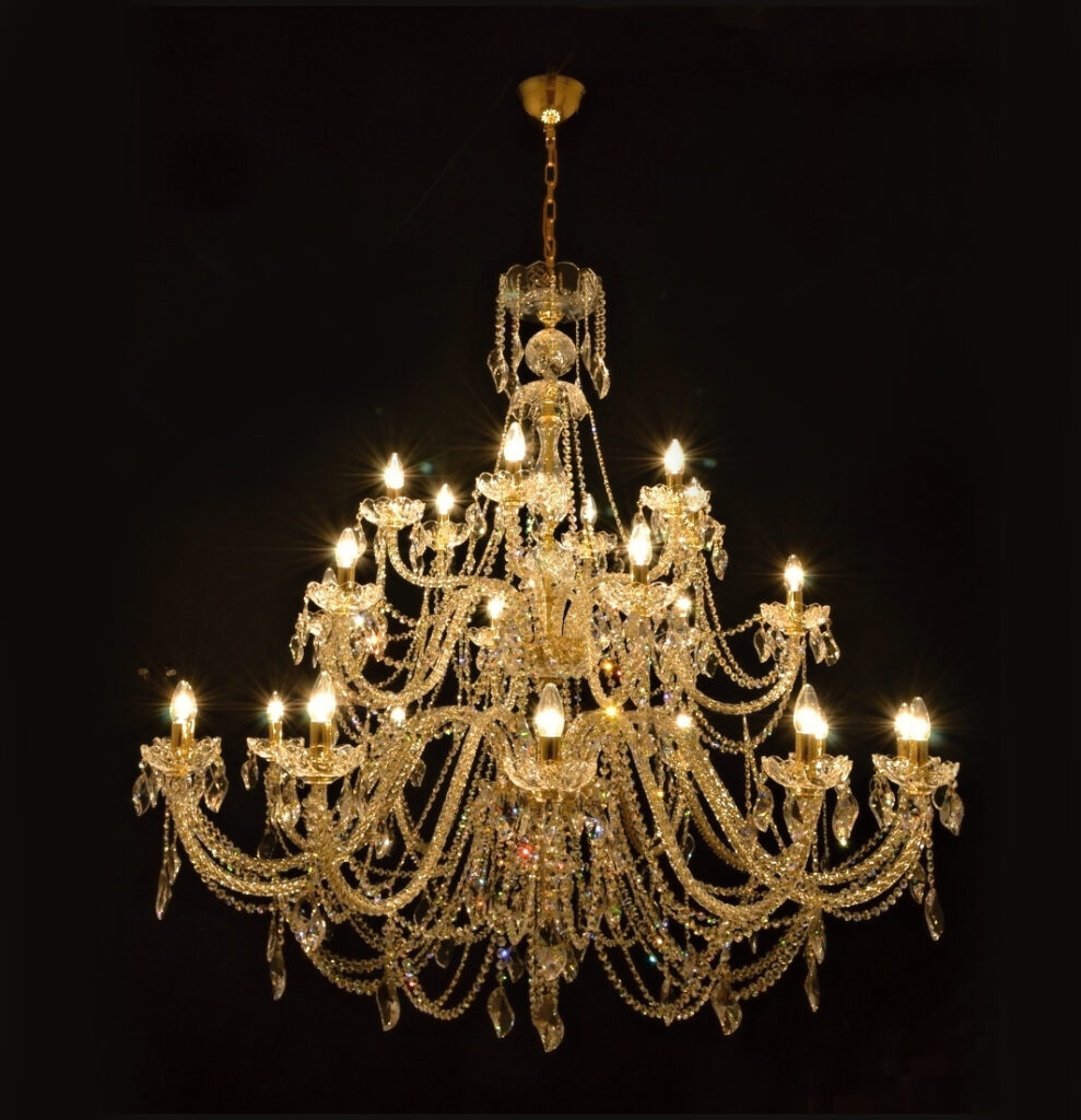 Handcrafted chandelier made from fine crystal