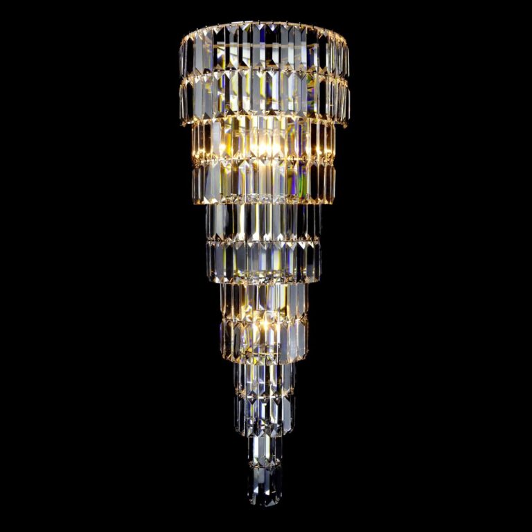 Luxury chandelier crafted from clear and smoky crystals