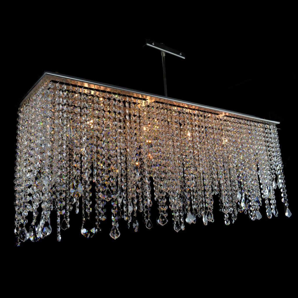 Handblown glass chandelier with artistic design