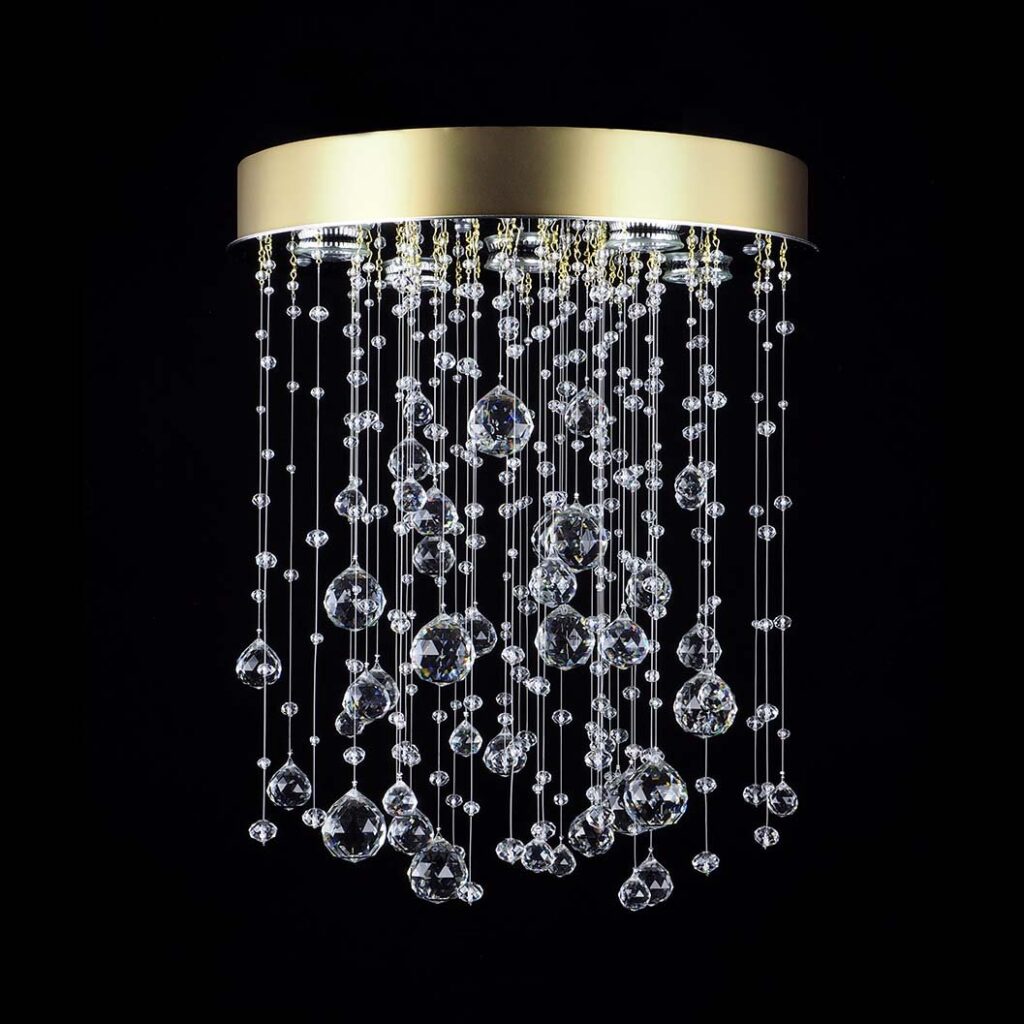 Crystal chandelier adding glamour to interiors