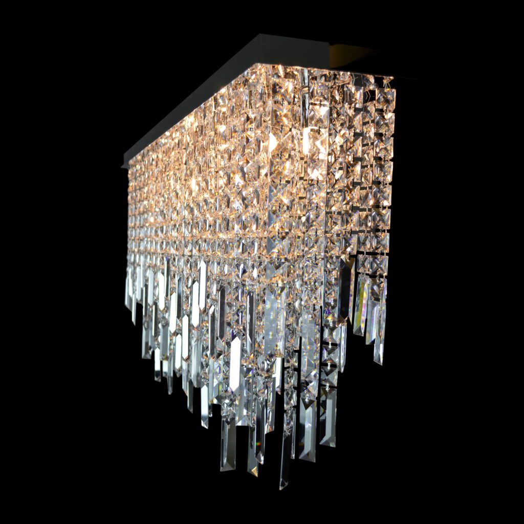 Handblown glass chandelier with artistic design