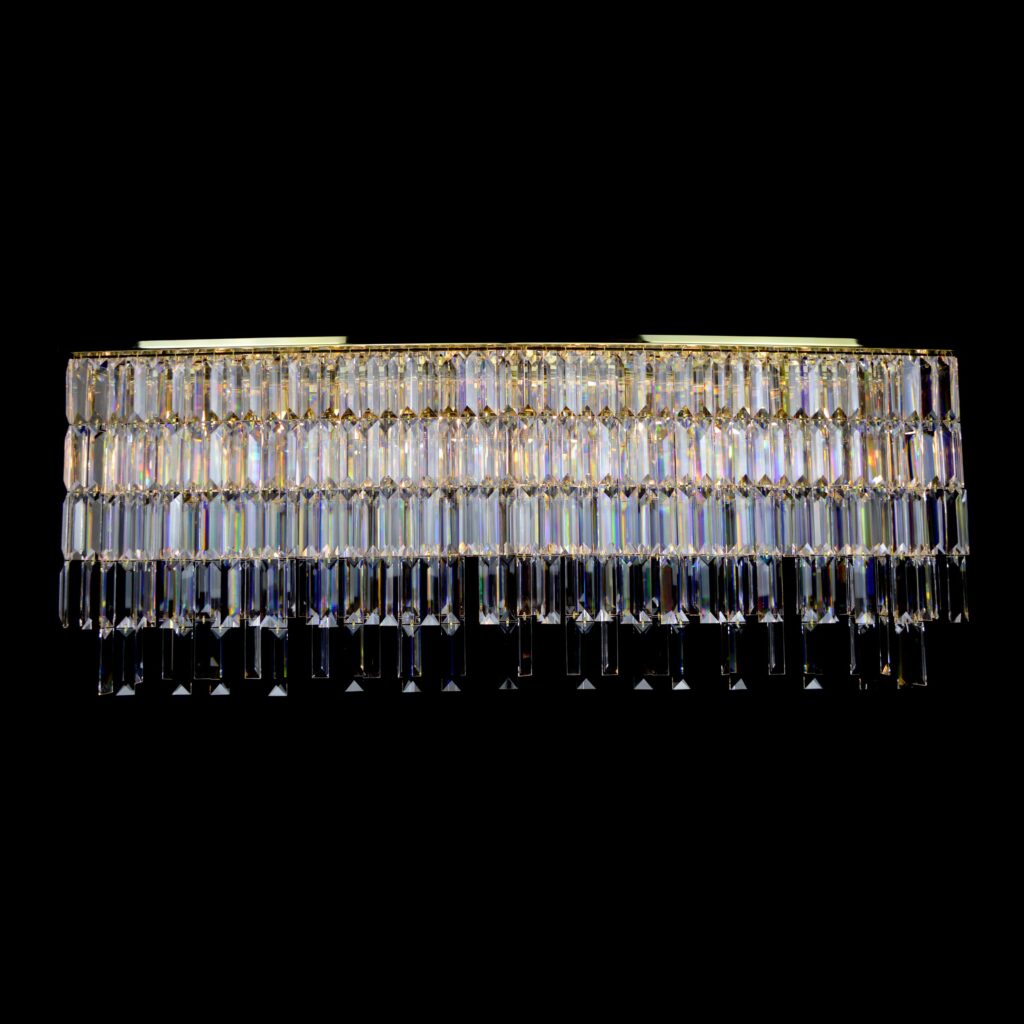 Luxury chandelier crafted from clear and smoky crystals