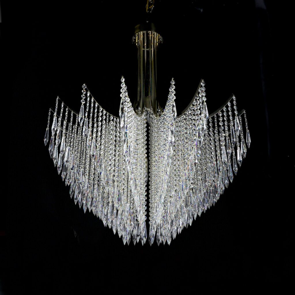 Crystal chandelier adding glamour to interiors