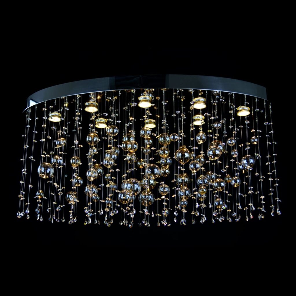 Bespoke glass chandelier crafted in Europe