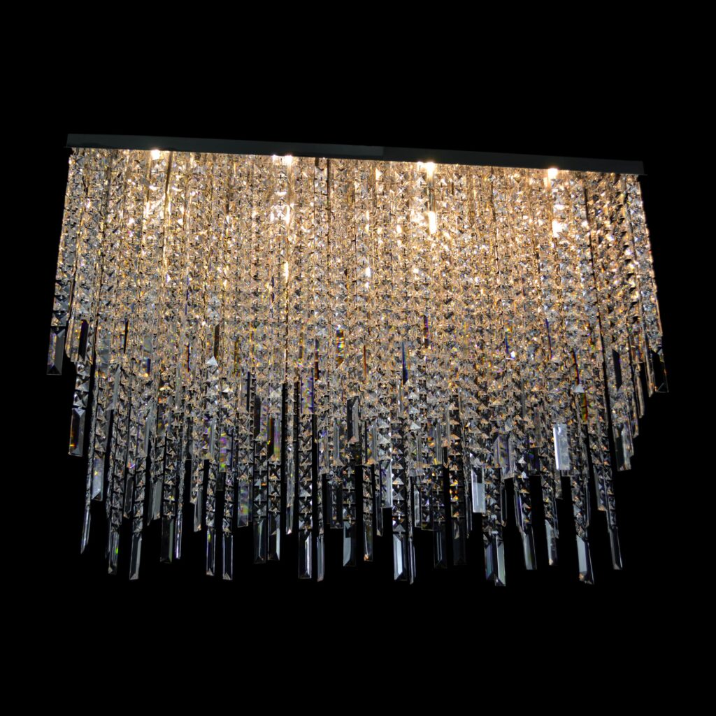 Elegant chandelier with shimmering crystal details