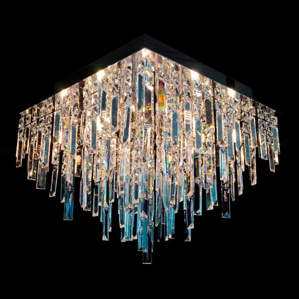 Crystal chandelier adding glamour to interiors