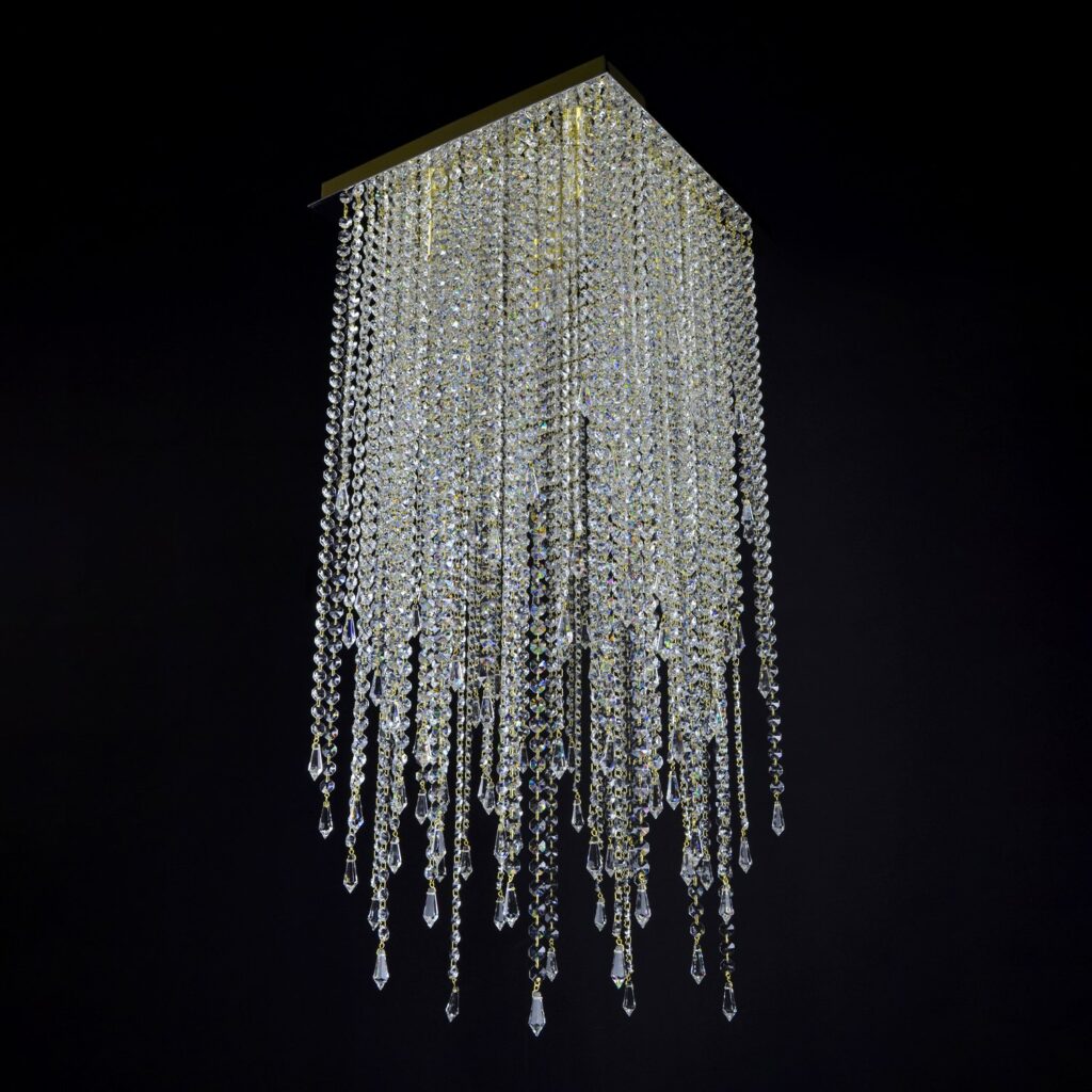 Crystal chandelier adding glamour to interiors