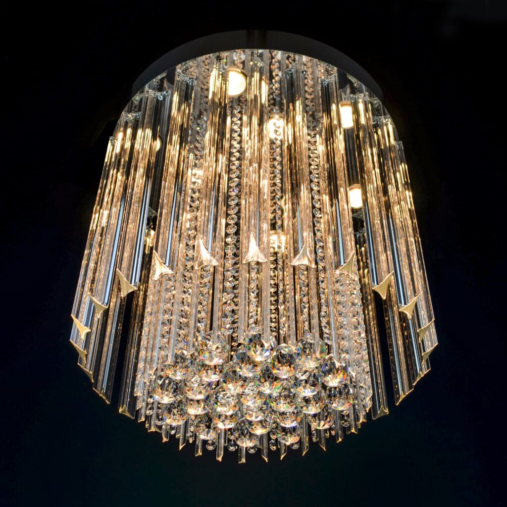 Crystal masterpiece illuminating stylish interiors