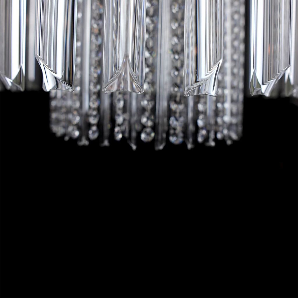Crystal chandelier adding glamour to interiors