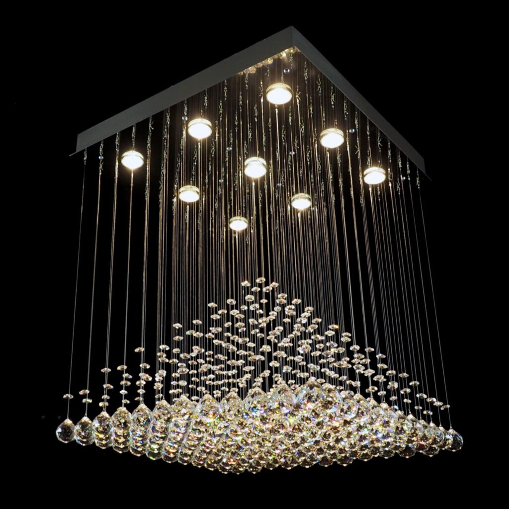 Elegant lighting centerpiece by Magnolia Blossom Interiors