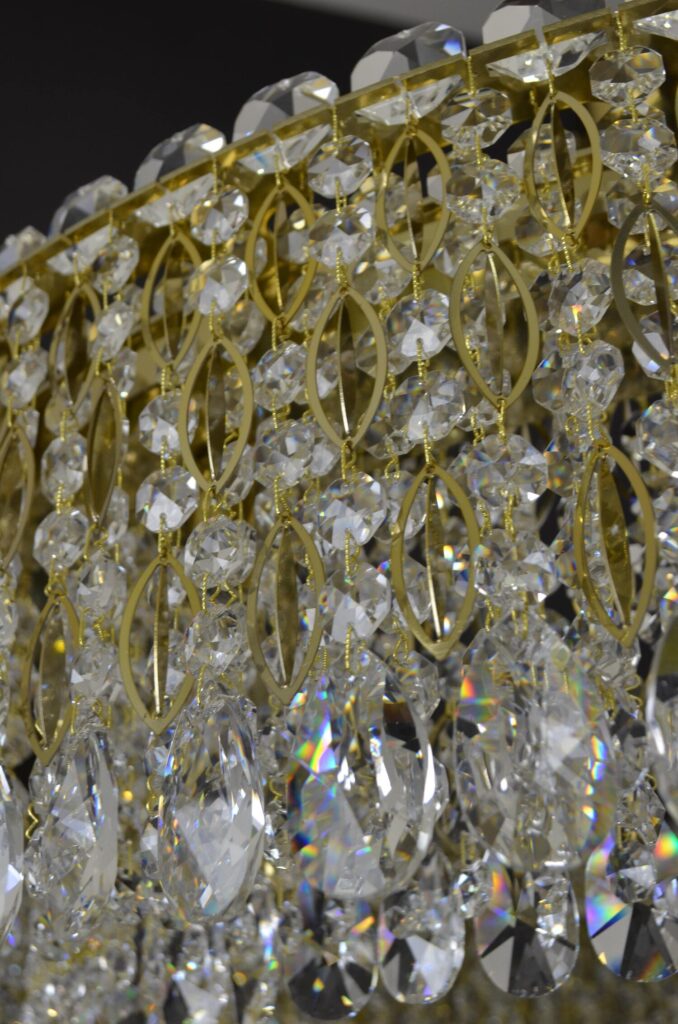 Luxury interior lighting with crystal elements