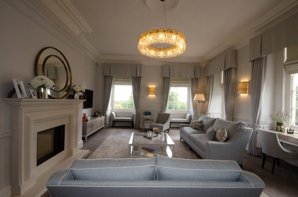Luxury interior lighting with crystal elements