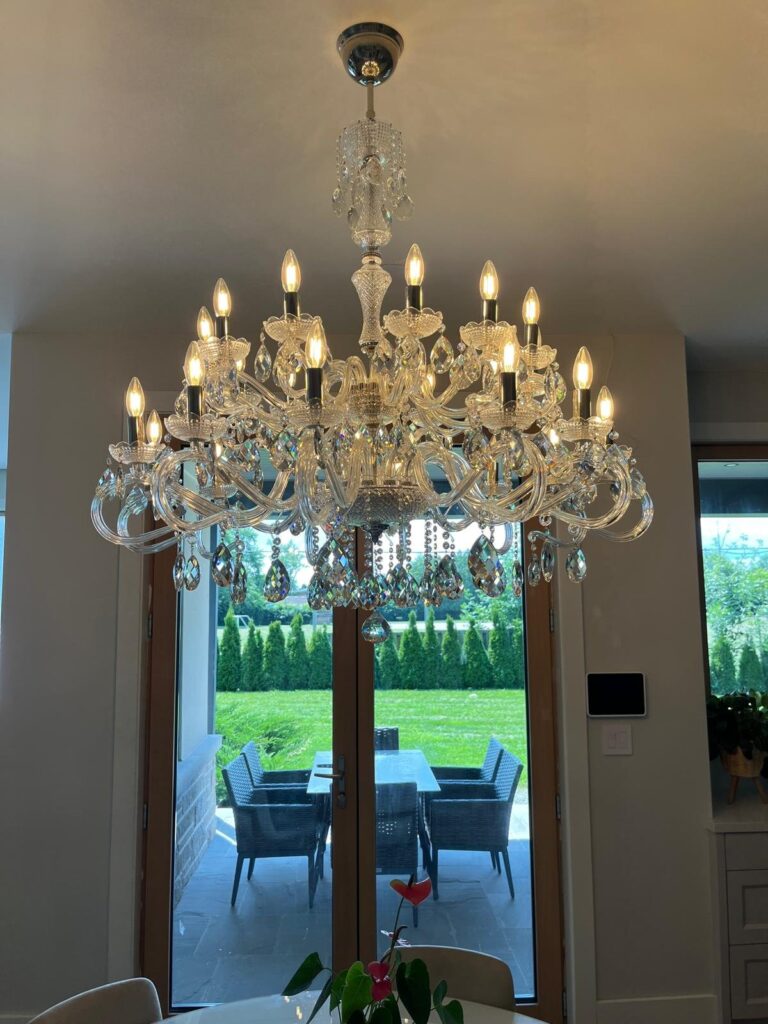 Elegant lighting centerpiece by Magnolia Blossom Interiors
