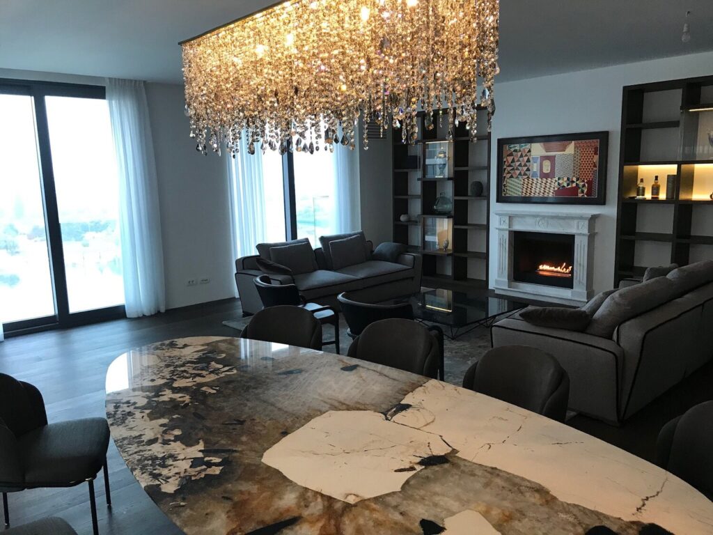 Modern crystal chandelier made in Europe