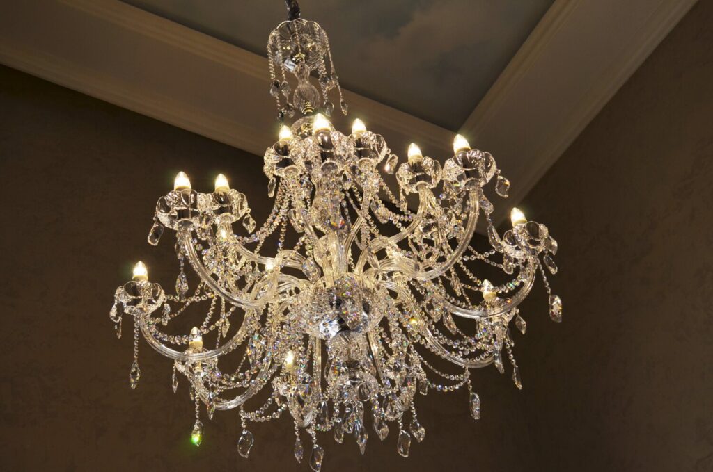Crystal chandelier for luxury dining or living area