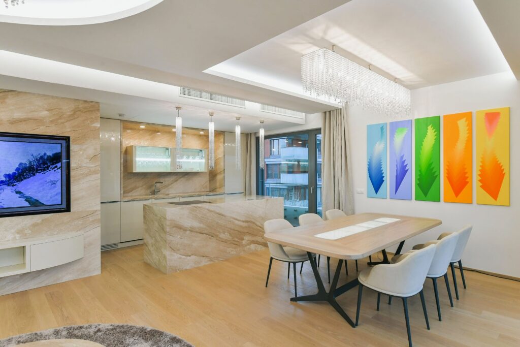 Modern crystal chandelier made in Europe