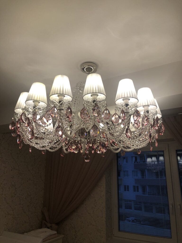 Bespoke glass chandelier crafted in Europe