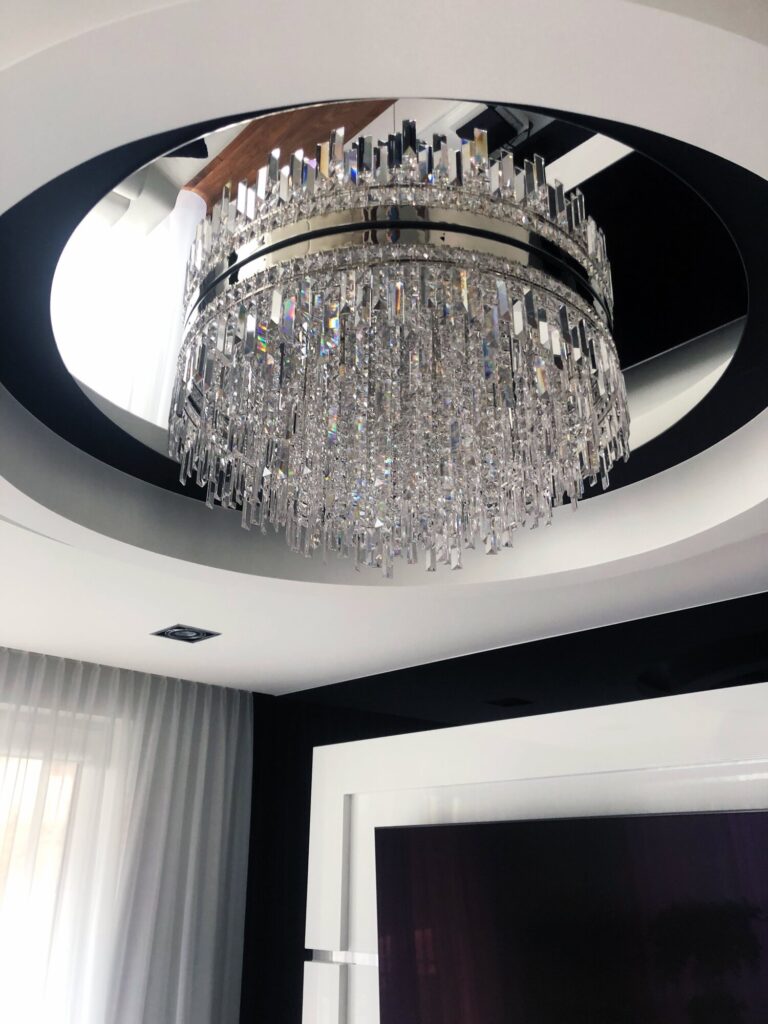 Bespoke glass chandelier crafted in Europe