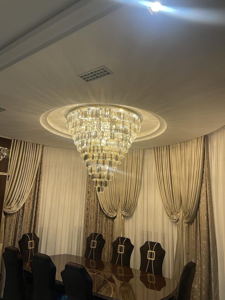 Elegant lighting centerpiece by Magnolia Blossom Interiors