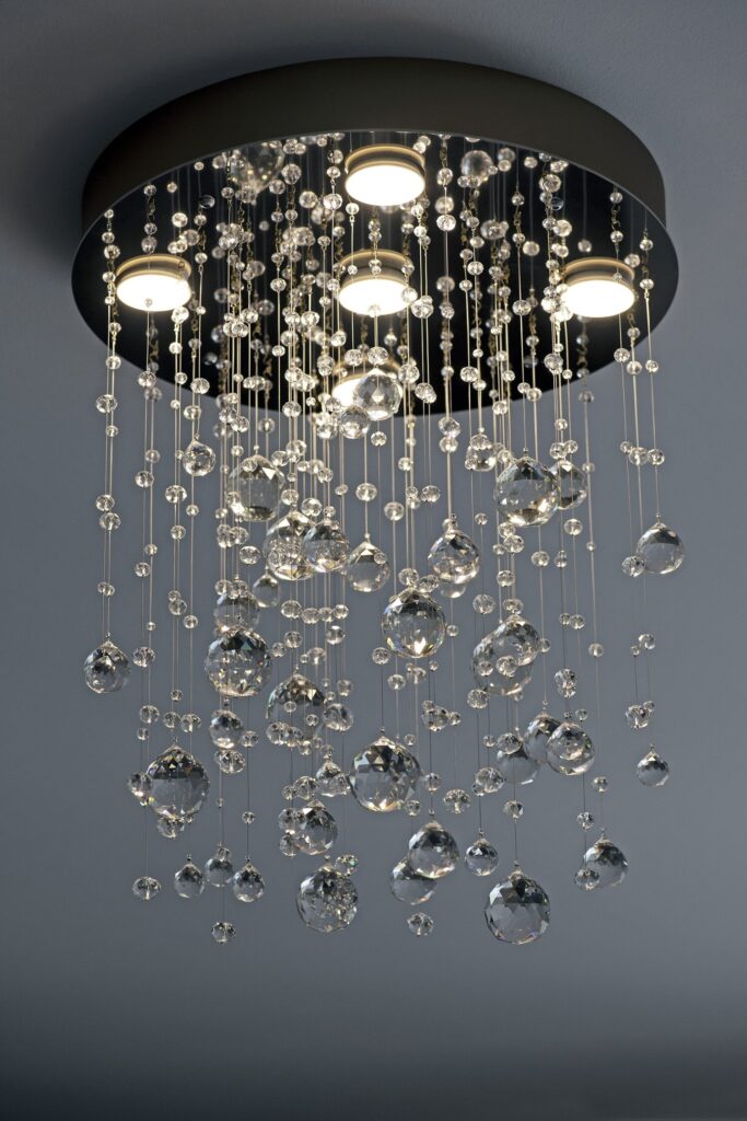 Luxury glass lighting fixture for home interiors