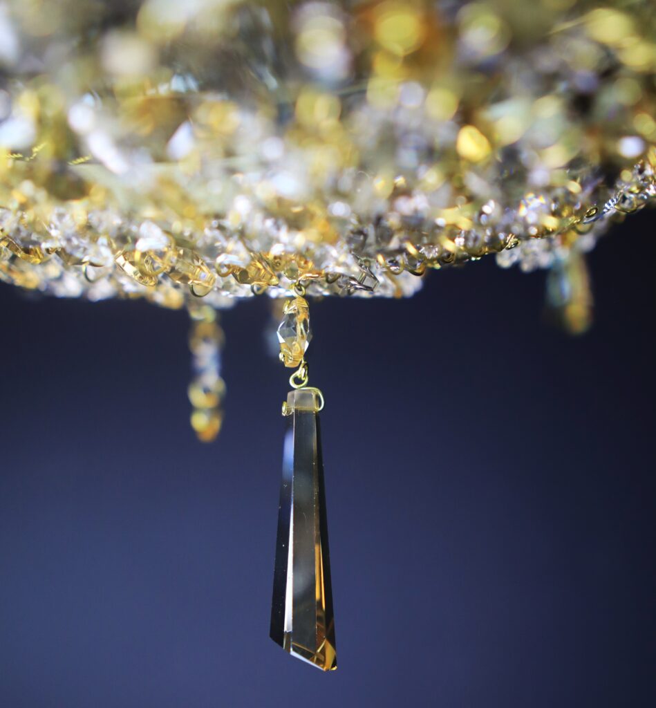 Luxury interior decor with bespoke chandelier