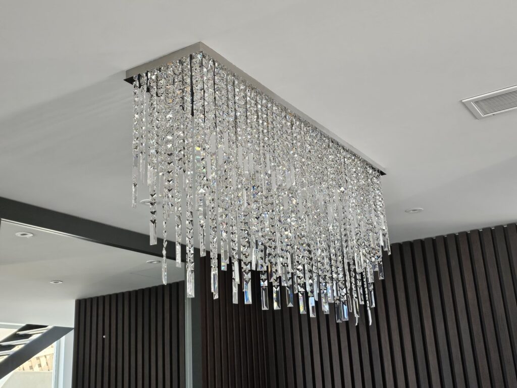 Crystal chandelier illuminating premium interiors